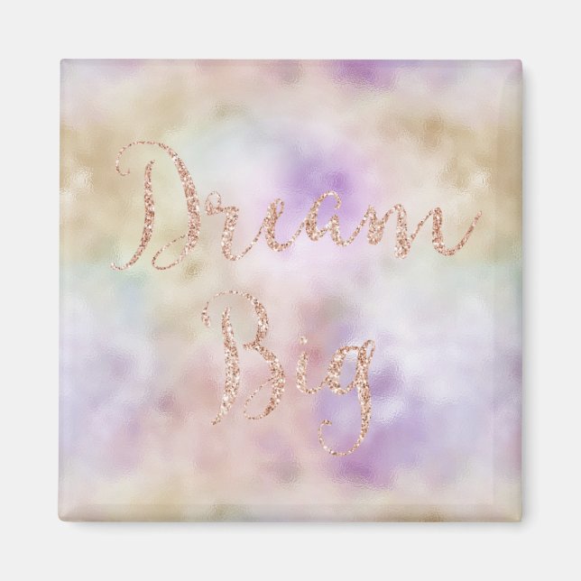 Aimant Dreamy Gold Purple Ombre Parties scintillant rose  (Devant)