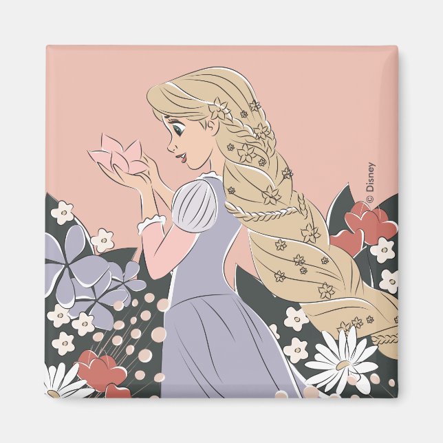 Aimant Dreamy Rapunzel en fleurs (Devant)