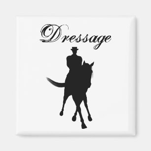 Aimant Dressage Cheval Et Rider Silhouette