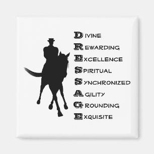 Aimant Dressage Est Cheval Et Rider Silhouette