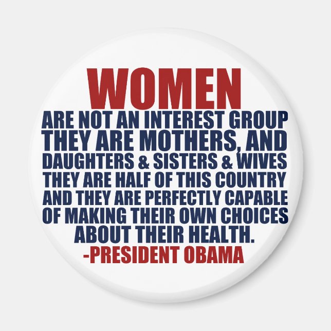 Aimant Droits des femmes Citation d'Obama (Devant)