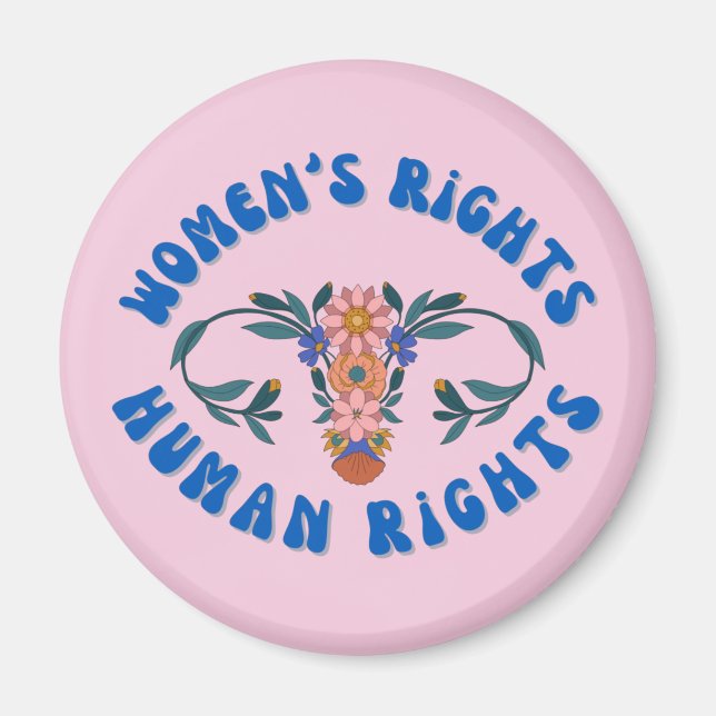 Aimant Droits des femmes Droits humains Floral Uterus (Devant)