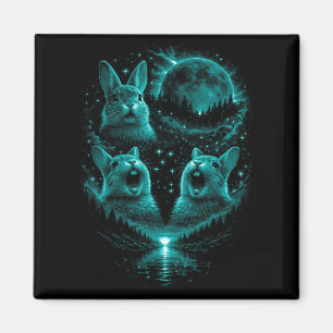 Aimant Drôle 3 Lapin Hurleur Glace Bleu Éclipse de la Ple