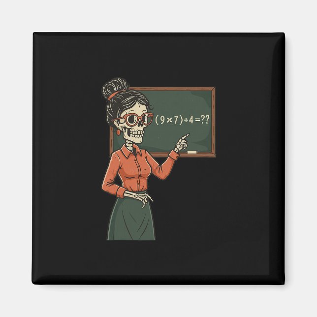 Aimant Drôle 67 Mème Pemdas Prof de maths élémentaire Cer (Devant)