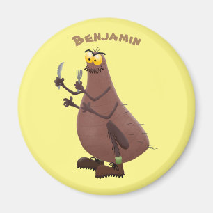 Aimant Drôle affamé pulette affamée dessin animé