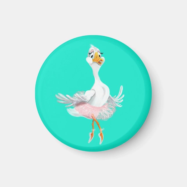 Aimant drôle avec canard Ballerina - Vos couleurs (Devant)