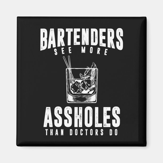 Aimant Drôle Bartender Alcool Mixer Barkeeper Plaisanteri (Devant)