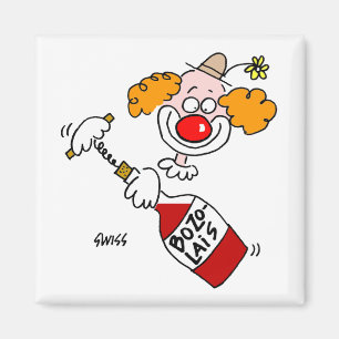 Aimant Drôle Beaujolais Vin Cartoon Dégustation de vin 