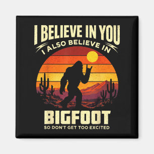 Aimant Drôle Bigfoot Rock Croire Coucher de soleil Sasqua