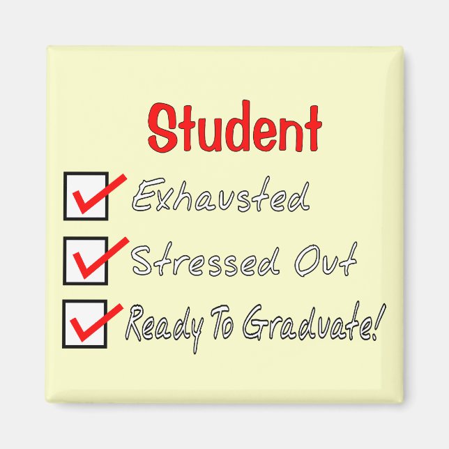 Aimant Drôle Cadeaux Étudiants "Prêt À Diplômer!" (Devant)