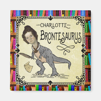 Aimant Drôle Charlotte Bronte Saurus Dinosaur Lecteur de 