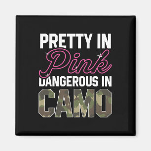 Aimant Drôle Chasse Camo Rose Graphique Femmes Deer Buck 