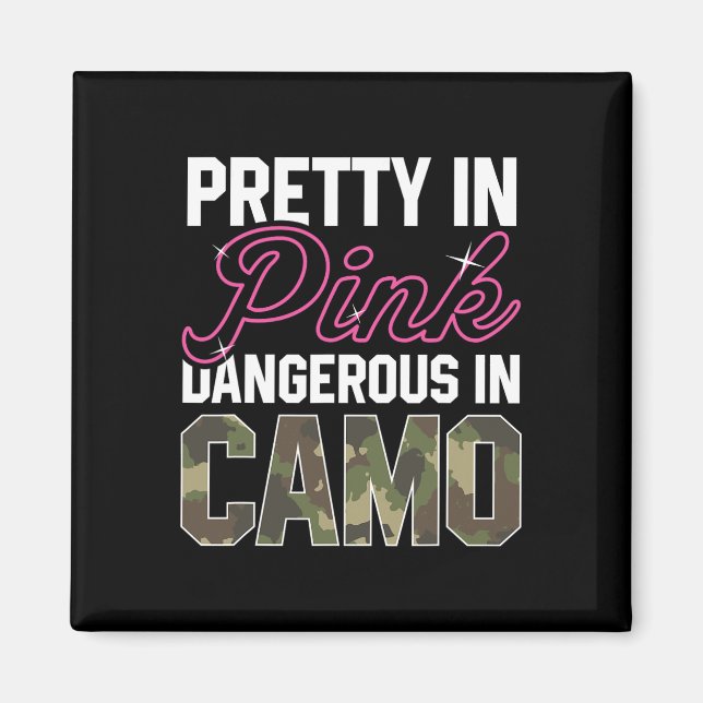 Aimant Drôle Chasse Camo Rose Graphique Femmes Deer Buck  (Devant)