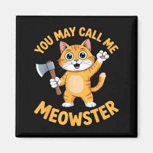Aimant Drôle chat orange maître hache cartoon Drôle meows