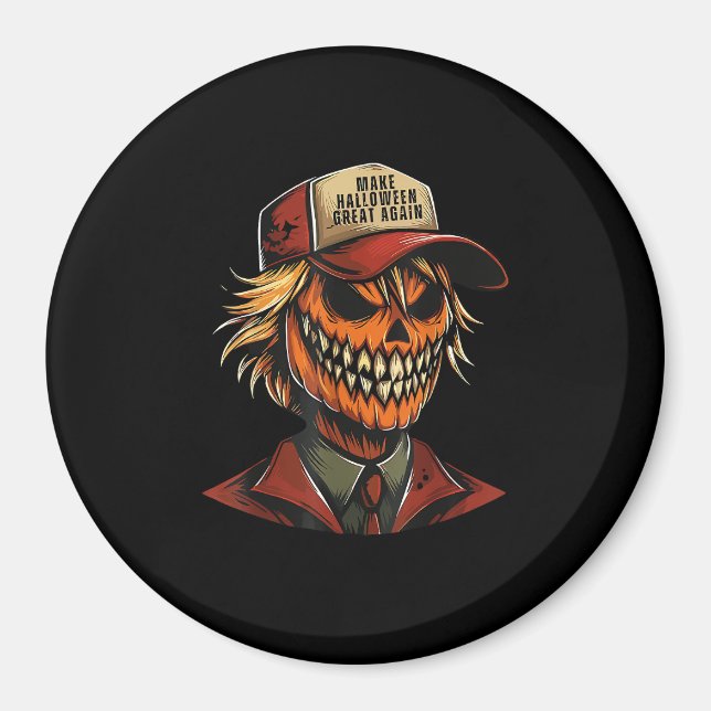 Aimant Drôle Citrouille de Trumpkin Squelette faire Hallo (Devant)