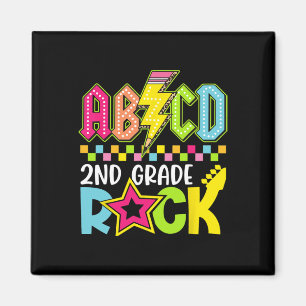 Aimant Drôle de retour à l'école éclair 2e année Rock