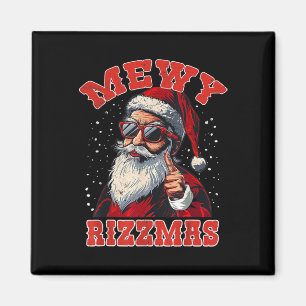 Aimant Drôle de Rizzmas Santa miaulant Rizz Hommes Noël