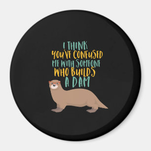 Aimant Drôle dessin de Otter confondu avec castor de barr