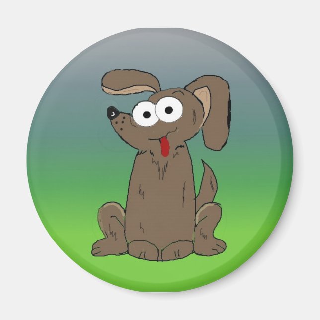 Aimant Drôle Drôle Cartoon Chien Boulonnant Les Yeux (Devant)