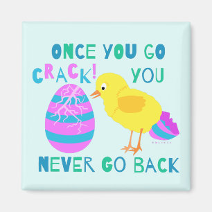 Aimant Drôle Easter Chick Egg Crack Humour Dessin