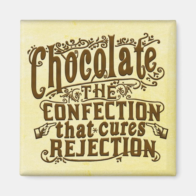 Aimant Drôle Écrivain de chocolat cure de rejet (Devant)