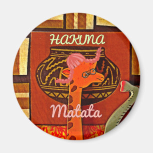 Aimant Drôle Giraffe avec texte cool Hakuna Matata