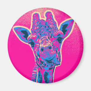 Aimant Drôle Giraffe Sticking out son langue