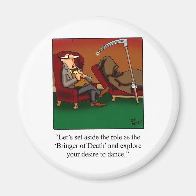 Aimant Drôle Grim Reaper Dance Cartoon (Devant)