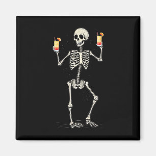 Aimant Drôle Halloween Squelette Boire Tequila Sunrise