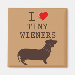 Aimant Drôle J'adore le teckel Wiener miniature