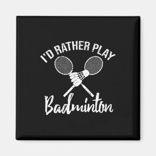 Aimant Drôle je préfère jouer Dminton Retro Vintage Tee