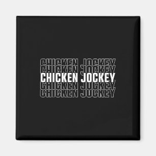 Aimant Drôle Jockey de poulet empilé Répétition Font Fun 