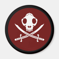Drôle Kitty Pirate Crâne Os Blanc Noir Jovial