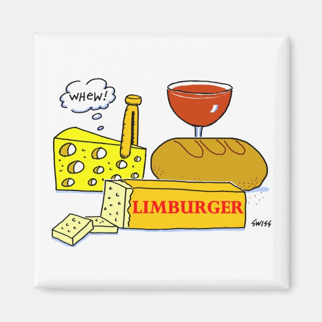 Aimant Drôle Limburger Fromage Dégustation de Dégustation (Devant)