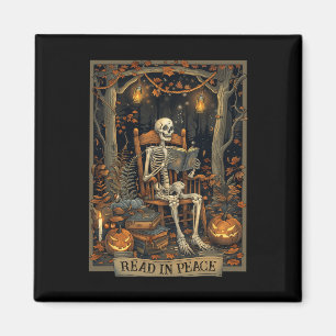 Aimant Drôle Lire En Paix Squelette Halloween Lire Nned B