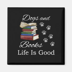 Aimant Drôle livre de chien La vie est bon Lecteur de liv