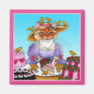 Aimant drôle mignon de Marie Antoinette de chat