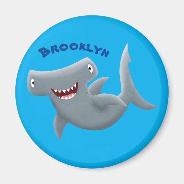 Aimant Drôle mignon requin marteau dessin animé (Devant)