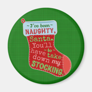 Aimant Drôle Noël Naughty Santa Claus Stocker Plaisanteri