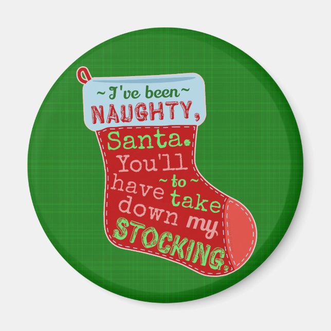 Aimant Drôle Noël Naughty Santa Claus Stocker Plaisanteri (Devant)
