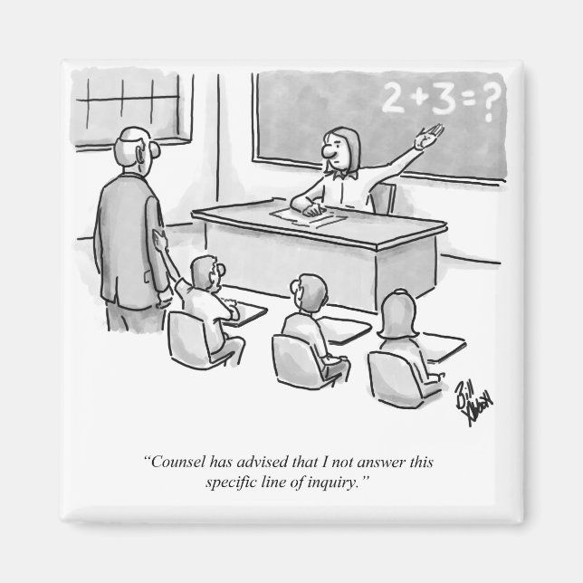 Aimant Drôle Percentres Classroom Avocat Humour de dessin (Devant)