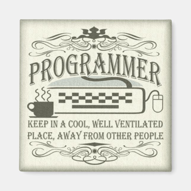 Aimant Drôle Programmeur (Devant)