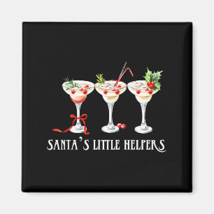 Aimant Drôle Rétro Le Petit Aide du Père Noël Martini Joy