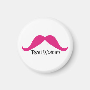 Aimant Drôle rose et noir vraies femmes Mustache