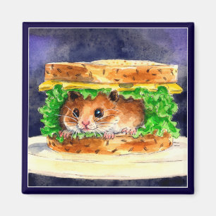 Aimant Drôle sandwich hamster