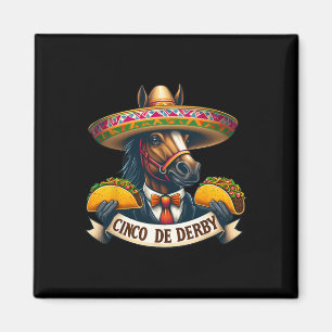 Aimant Drôle Taco Horse Racing Vintage Cinco De Der