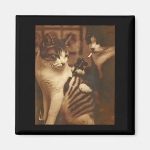 Aimant Drôle Tatouage Chat Mème Enked Kitty Humour Pour C