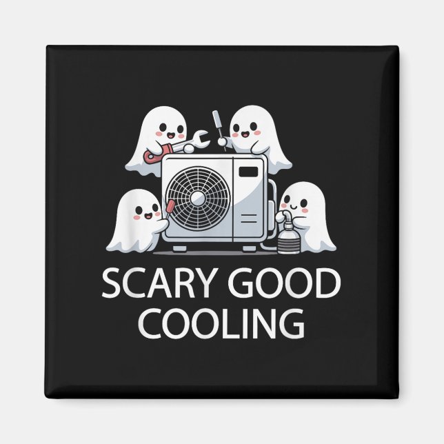 Aimant Drôle Technicien Hvac Ghost Costume Halloween Soky (Devant)