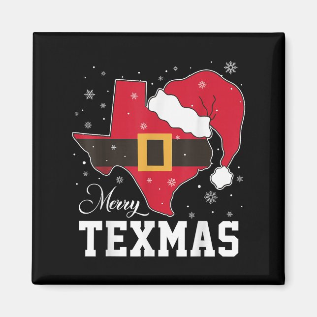 Aimant Drôle Texas Joyeux Texmas Noël Etat Santa Hat (Devant)
