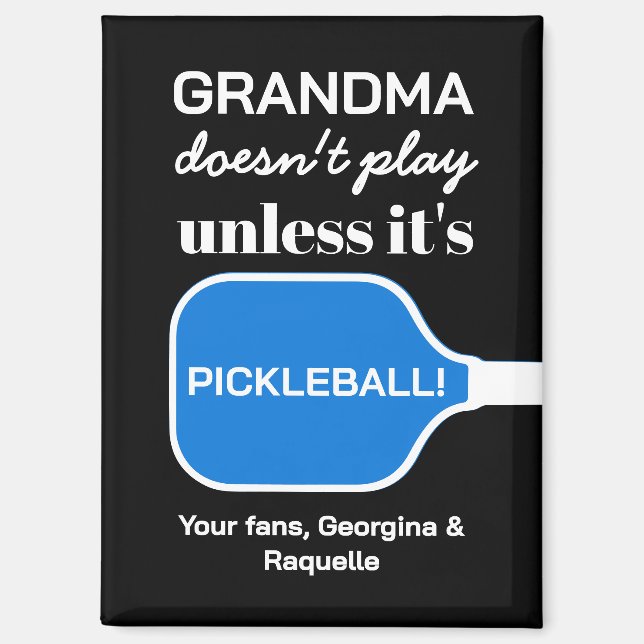 Aimant Drôle Typographie Personnalisée Pickleball Jouer G (Recto)